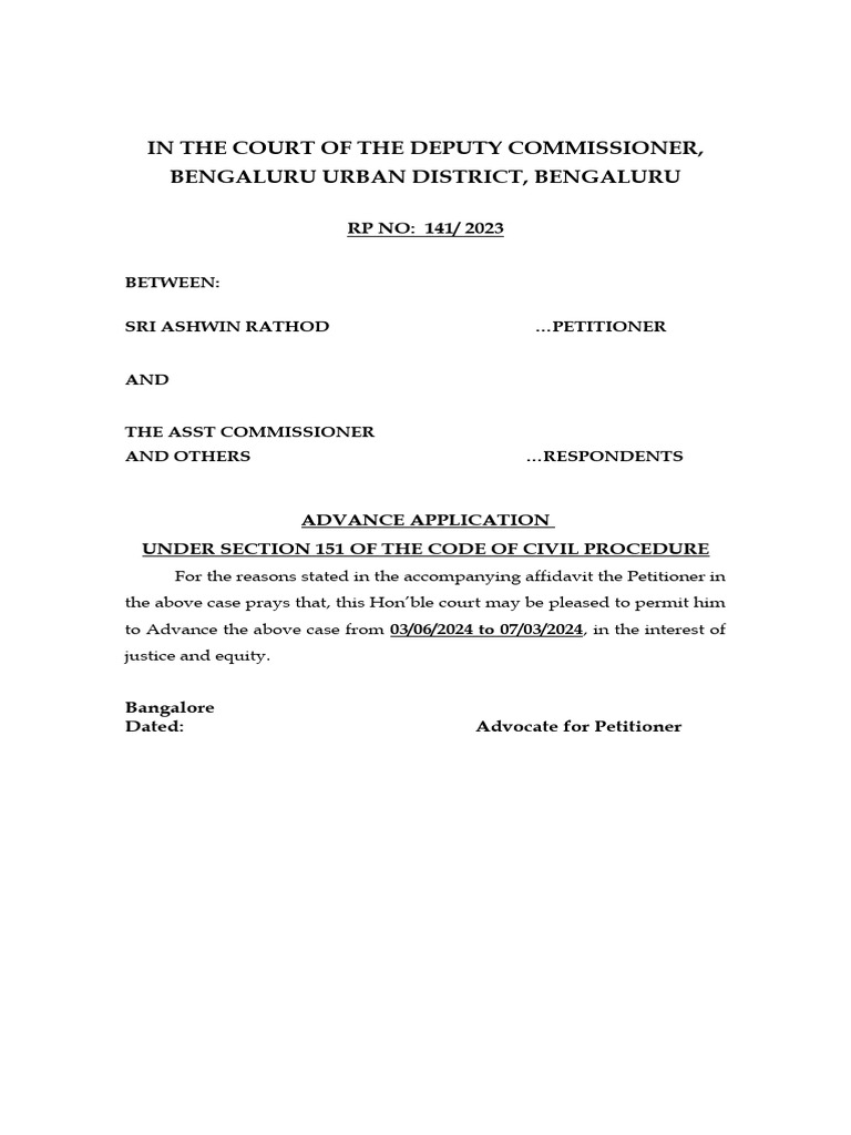 Advance Application - New-2 | PDF | Affidavit | Common Law