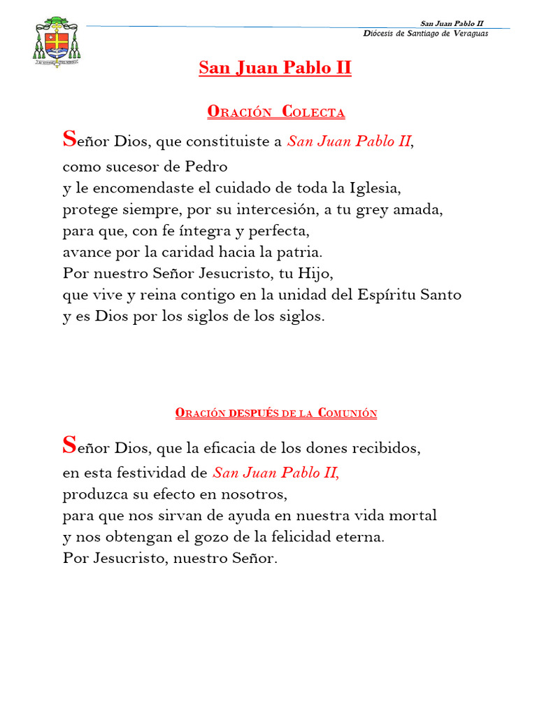 Oración a San Juan Pablo II y al Espíritu Santo | PDF | Intercesión | Santo