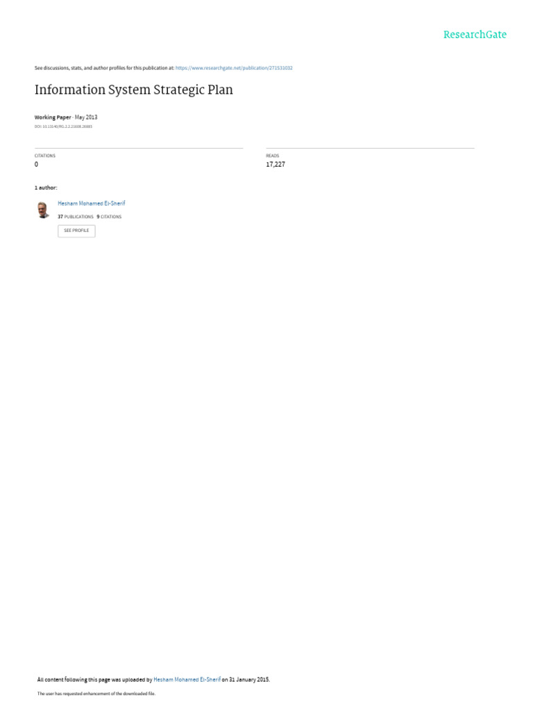 Information System Strategic Plan for Riordan | PDF | System ...