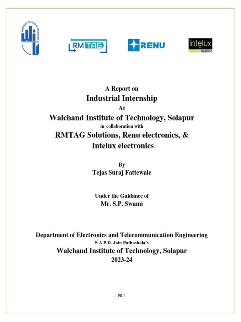 Internship Report on Embedded Systems | PDF | Internet Of Things ...
