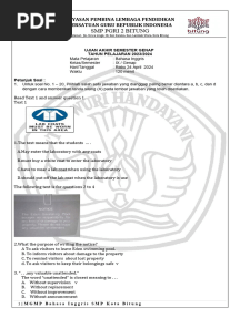 Bahasa Inggris Kelas 9 2024-2025