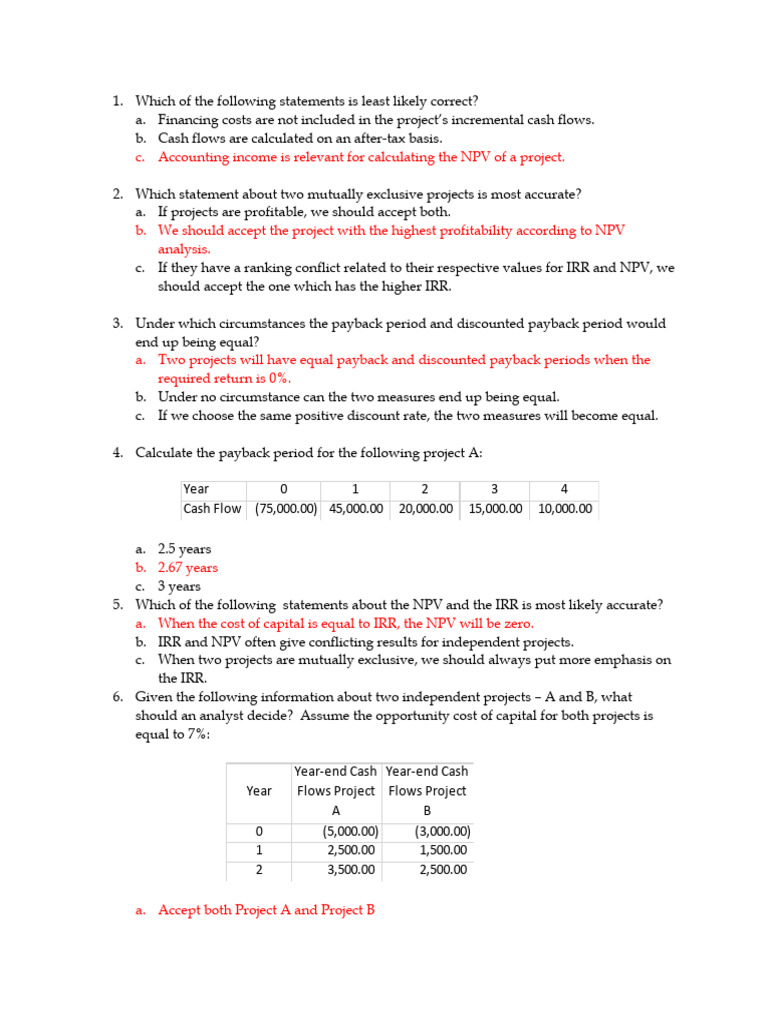Additonal Material Capital Budgeting Ms Review Poy | PDF | Net Present ...