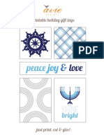 Holiday Gift Tags-Blue/silver