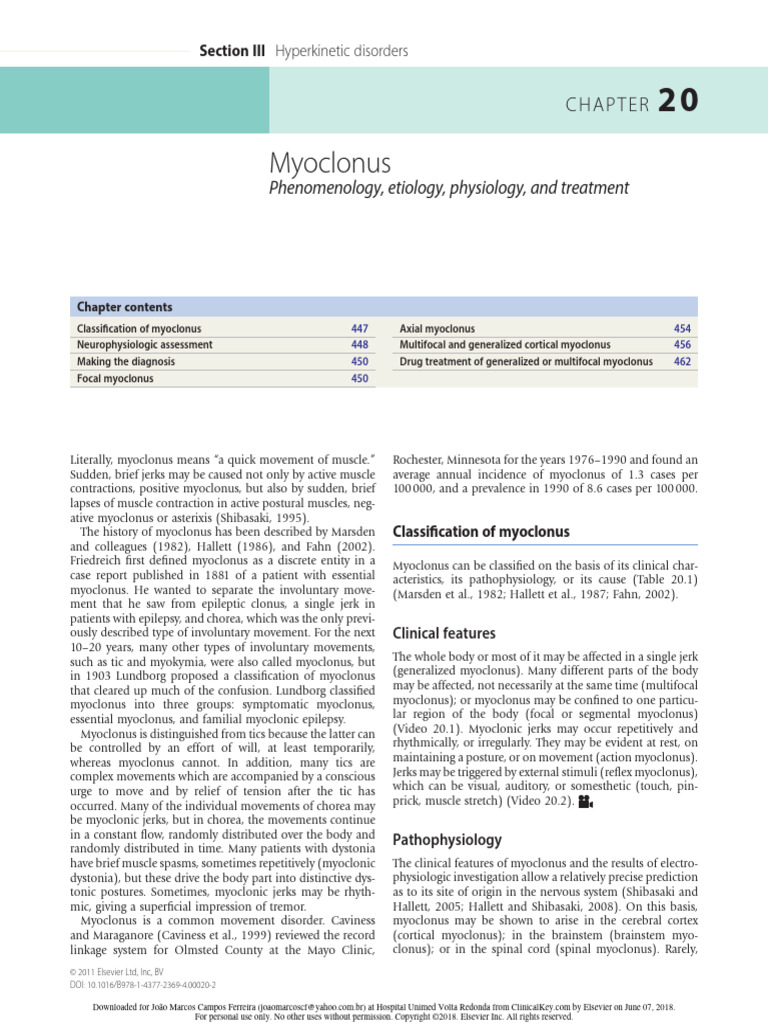 Myoclonus: Types, Causes, and Treatments | PDF | Epilepsy | Diseases ...