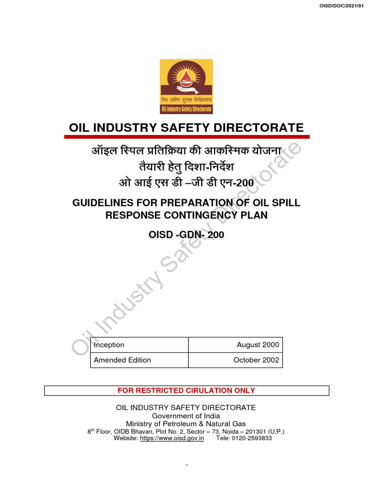 Oil Spill Response Plan Guidelines | PDF | Oil Spill | Petroleum