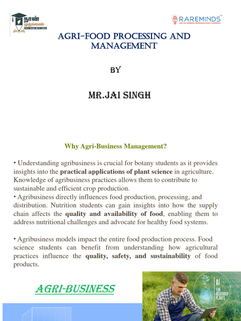 Agri Business Management | PDF | Agriculture | Agribusiness
