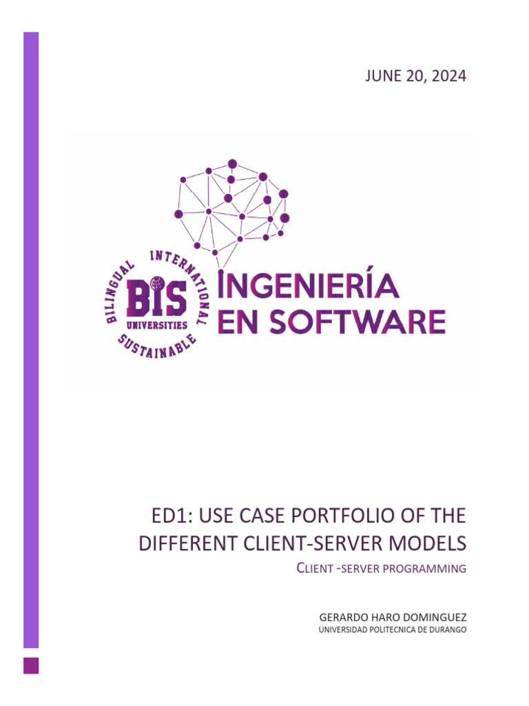 ED1 Use Case Portfolio of The Different Client-Server Models | PDF ...
