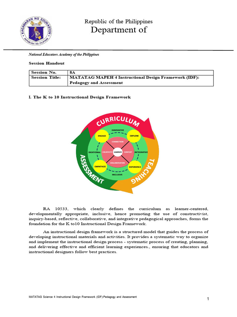 MATATAG Curriculum IDF Overview | PDF | Educational Assessment | Learning