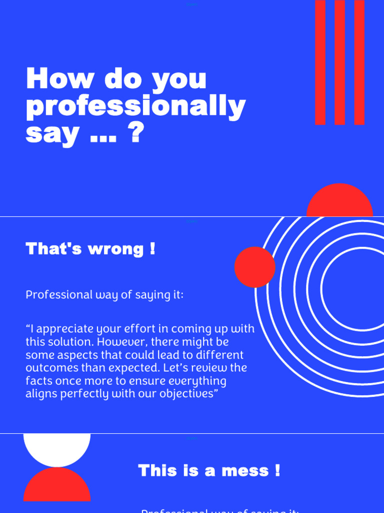 Professional Phrases for Difficult Situations | PDF | Brainstorming ...