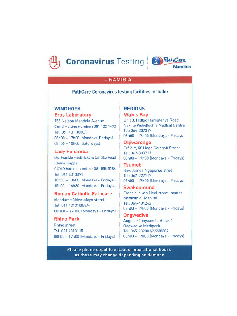 Pathcare Testing Centres | PDF