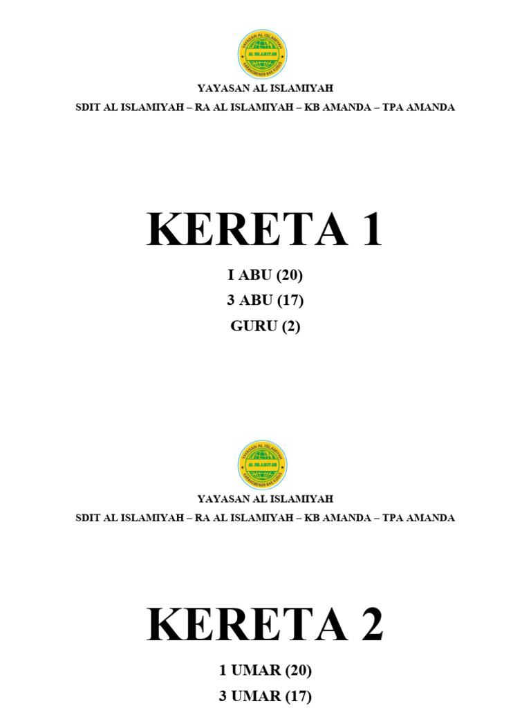 Urutan Kereta Takbir Keliling Pdf