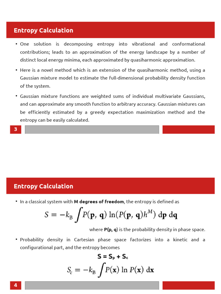 Advanced Entropy Calculation Methods | PDF