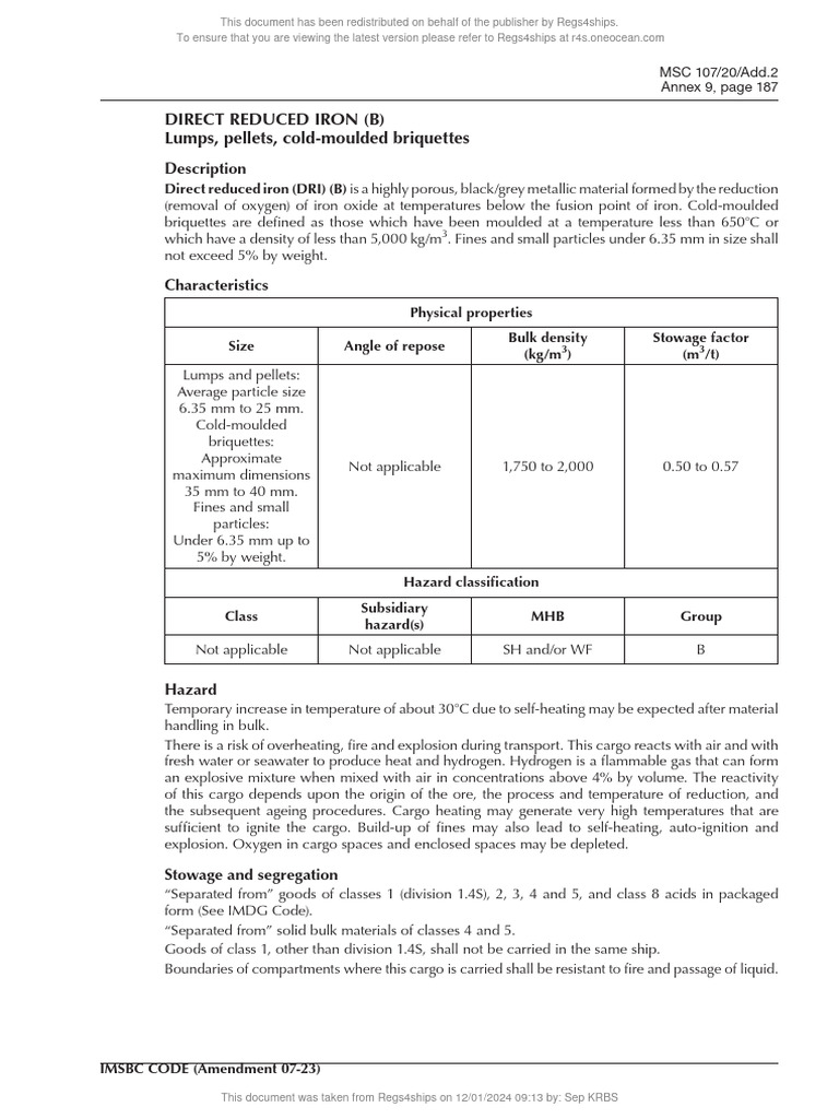 DRI B | Download Free PDF | Cargo | Iron