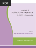 AVALIAÇÃO DE POLÍTICAS E PROGRAMAS DO MDS 1 SEGURANÇA ALIMENTAR E NUTRICIONAL