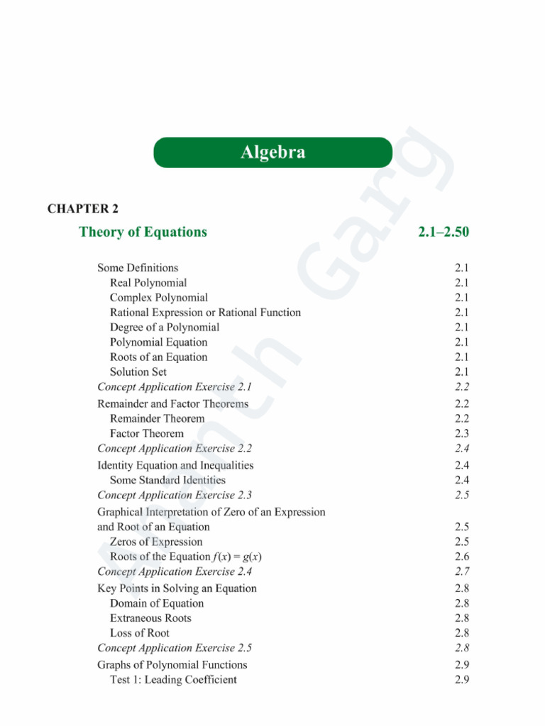 Theory of Equations Chapter | PDF