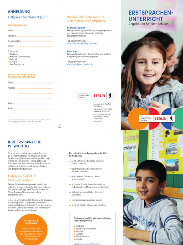 Erstsprachenunterricht Flyer | PDF