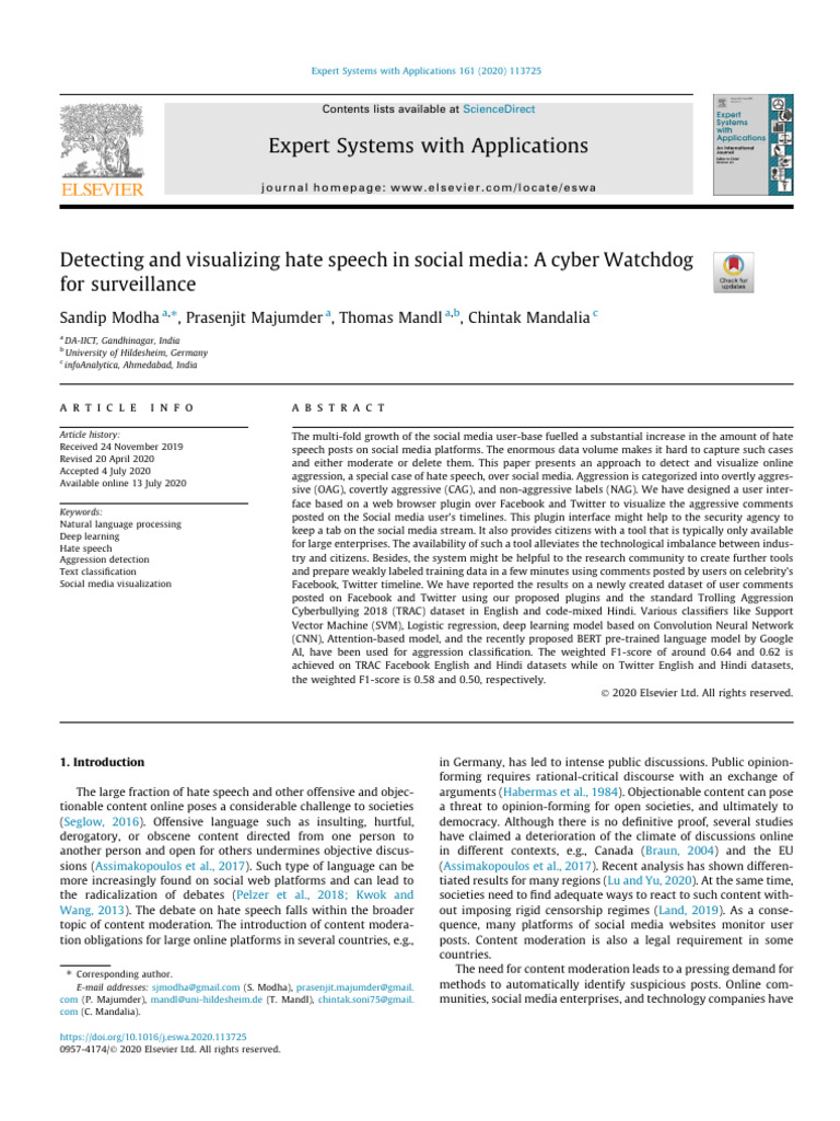 Cyber Watchdog for Hate Speech Detection | PDF | Deep Learning | Social ...