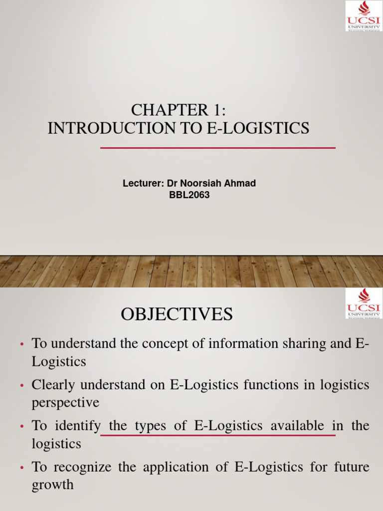 Introduction to E-Logistics Concepts | PDF | Logistics | Supply Chain