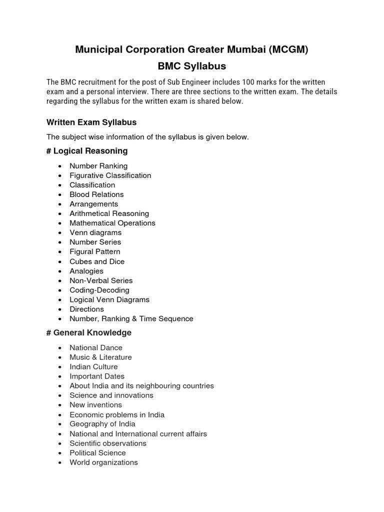 BMC Syllabus | PDF | Beam (Structure) | Concrete