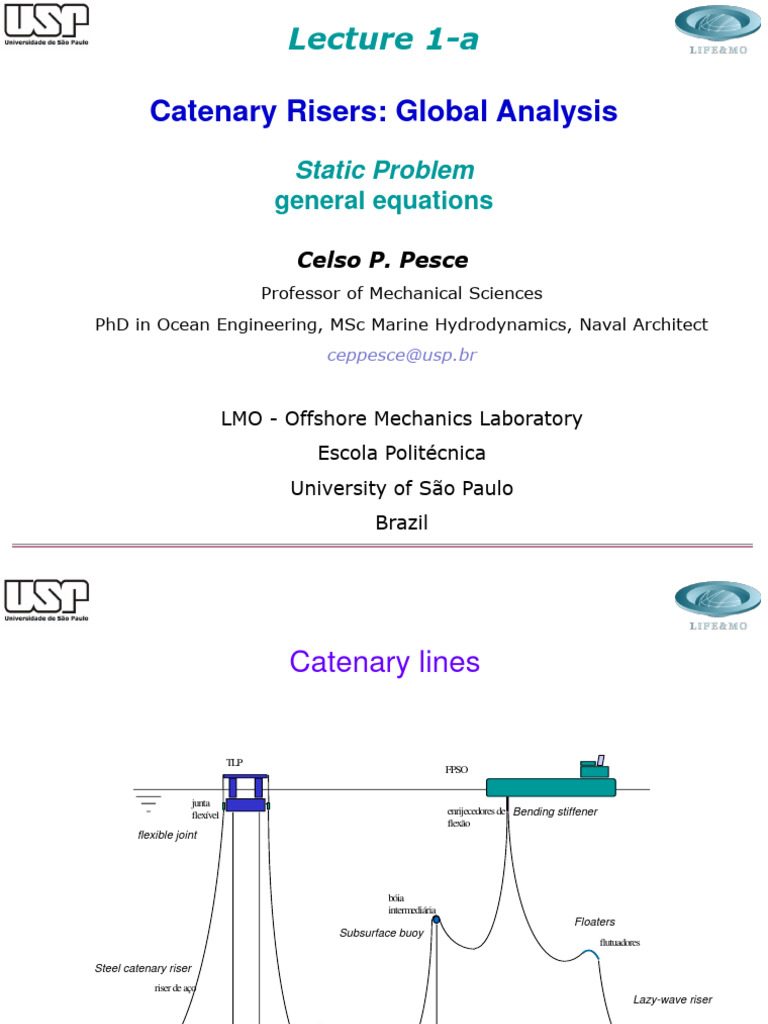 Catenary Risers: Static Analysis Overview | PDF | Mechanics ...