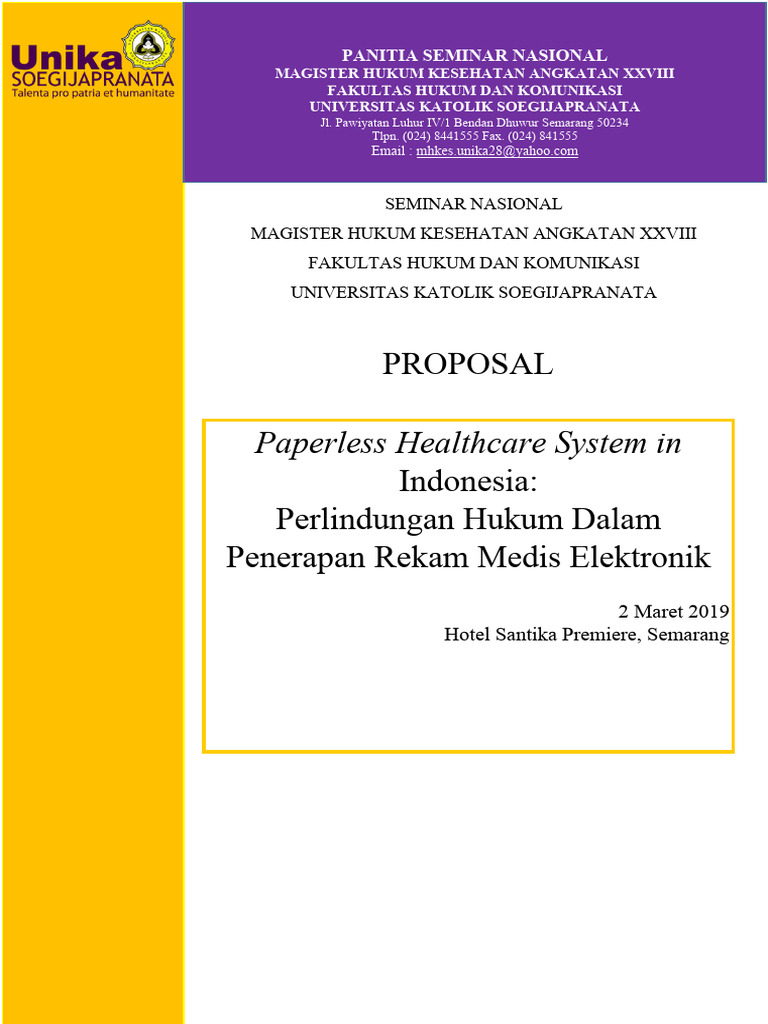 Proposal Kegiatan Seminar Nasional Umum Pdf