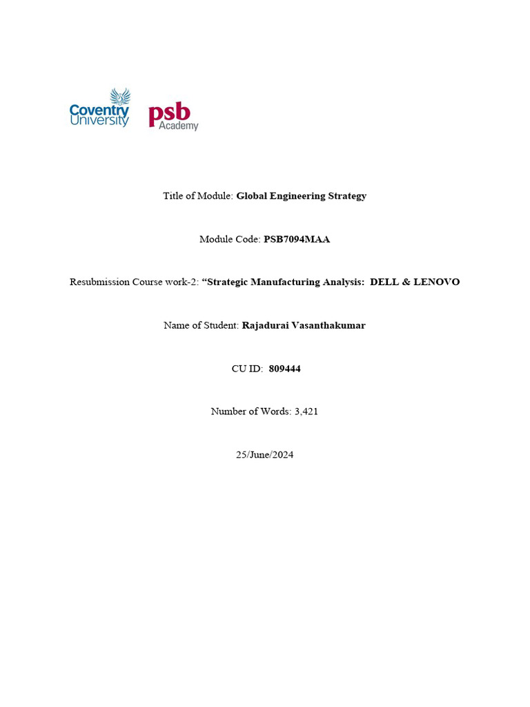 Rajadurai Vasanthakumar - 809444 - CW2 - Global Engineering Strategy ...