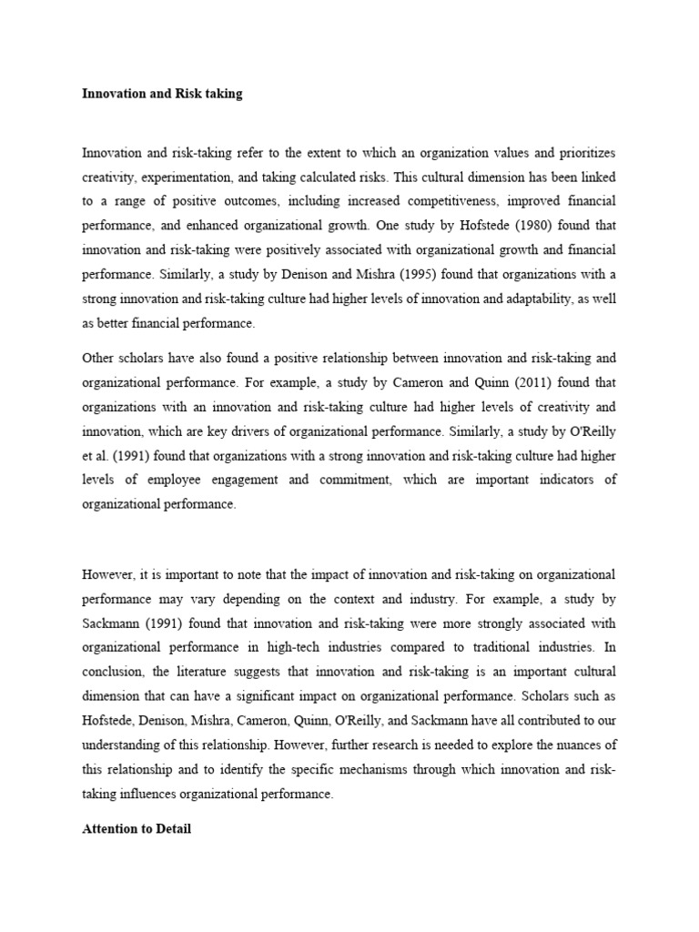 Innovation and Risk taking | PDF | Innovation | Risk