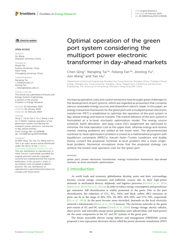 Fenrg 11 1120636 | PDF | Distributed Generation | Electrical Grid