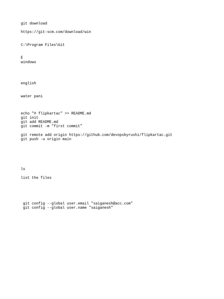 Git Setup and First Commit Guide | PDF | Home & Garden | Computers