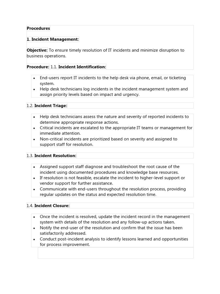 It Sop Procedures Pdf Business