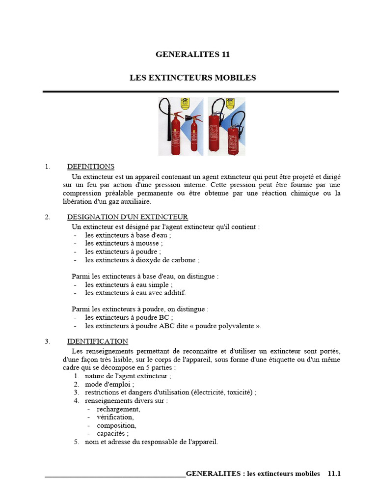 Guide des extincteurs mobiles et leur usage | PDF | Matériaux