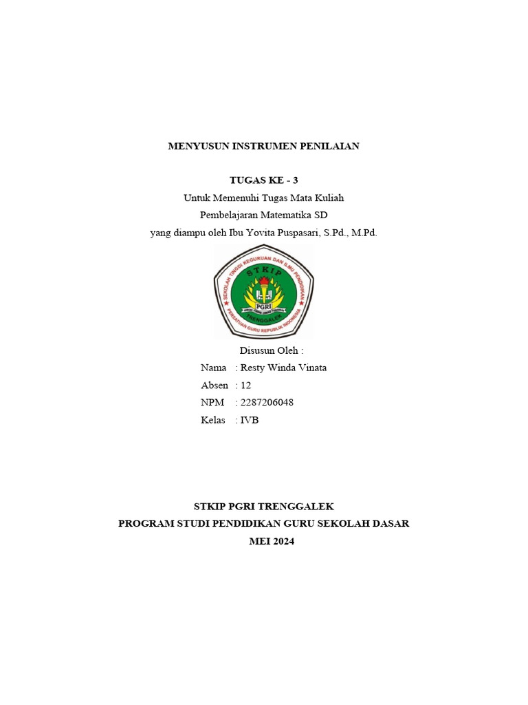 TUGAS 3. Instrumen Penilaian | PDF