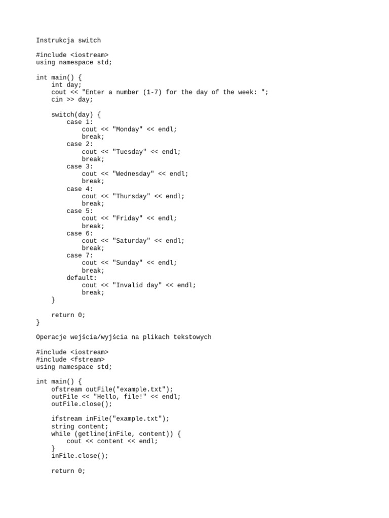 Programowanie | PDF | Namespace | Computer Programming