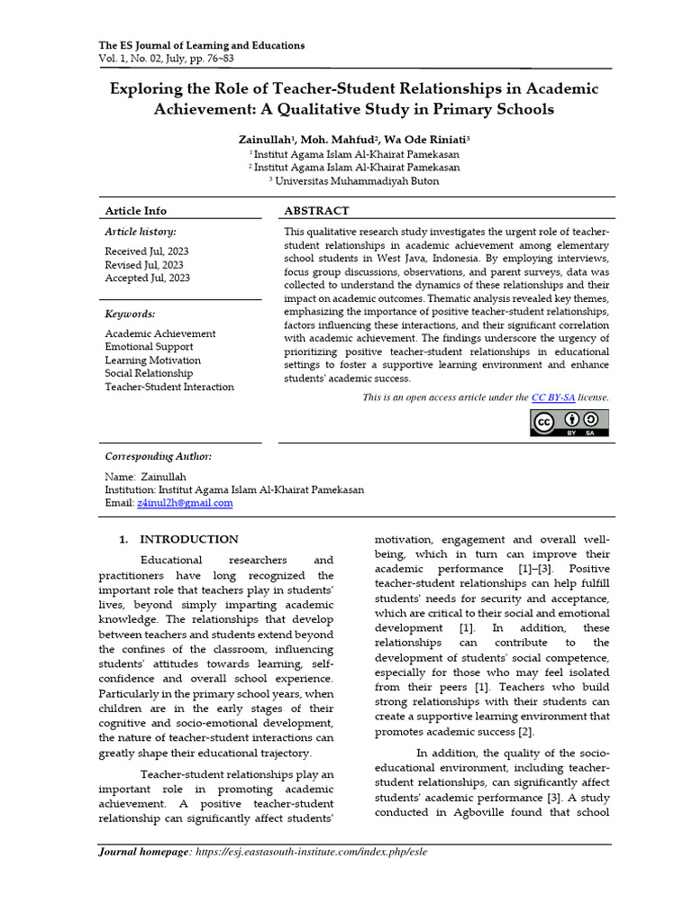 Teacher-Student Relationships and Achievement | PDF | Focus Group ...