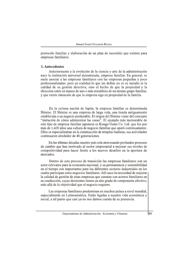 Modelo de Gestión para Las Empresas Familiares Pags 4 - 12 | PDF