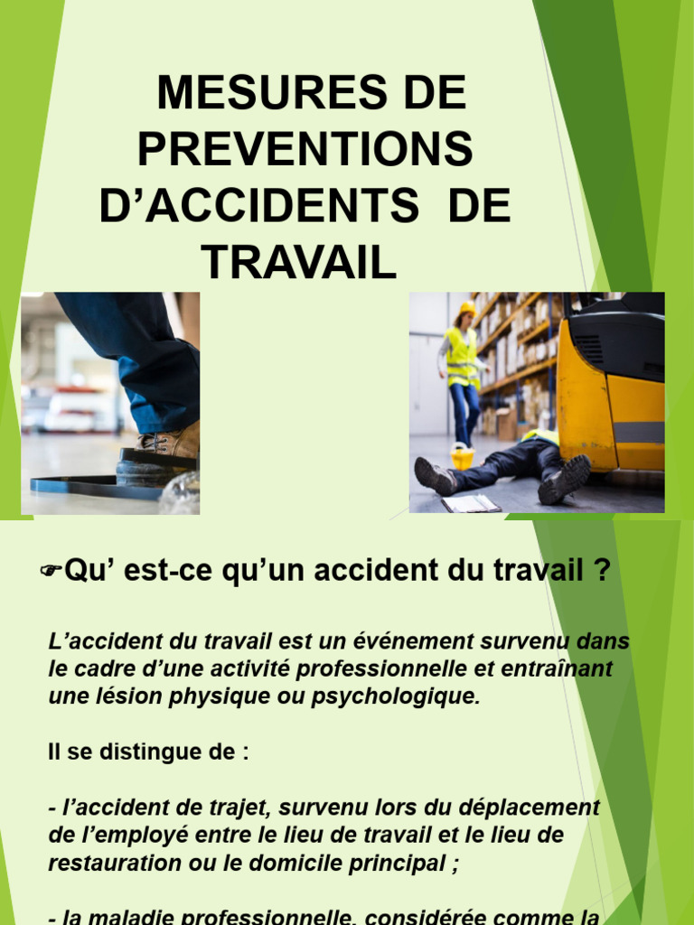 MESURE DE PREVENTION ACCIDENTS DE TRAVAIL Ok | PDF | Sécurité