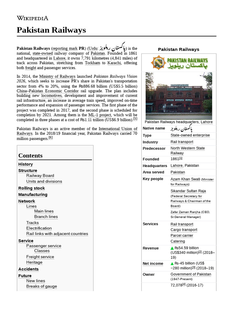 Overview of Pakistan Railways Services | PDF | Transport | Rail Transport