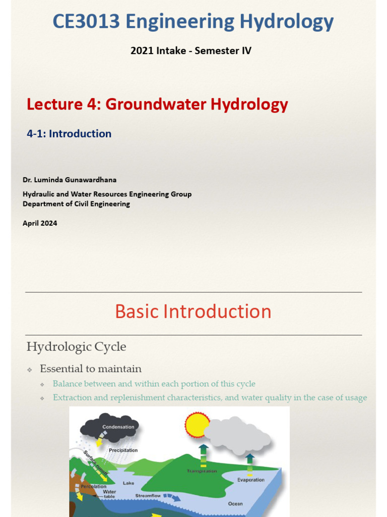 Groundwater Hydrology Overview | PDF | Aquifer | Porosity