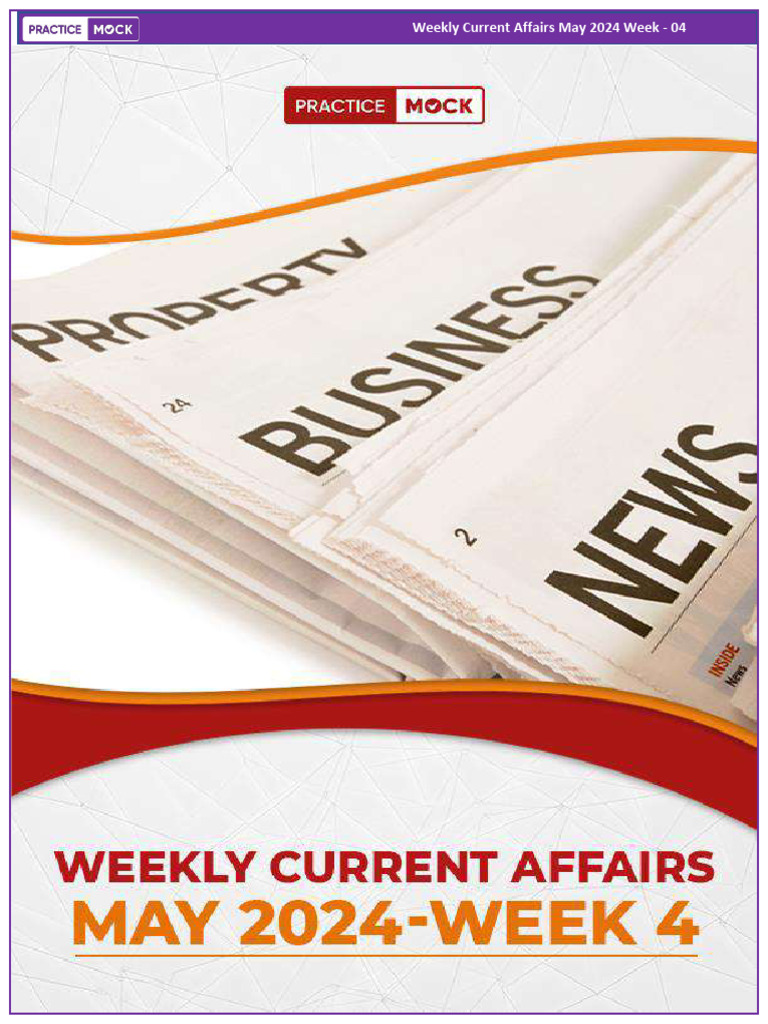Weekly Current Affairs May 2024 - Week 4 | PDF