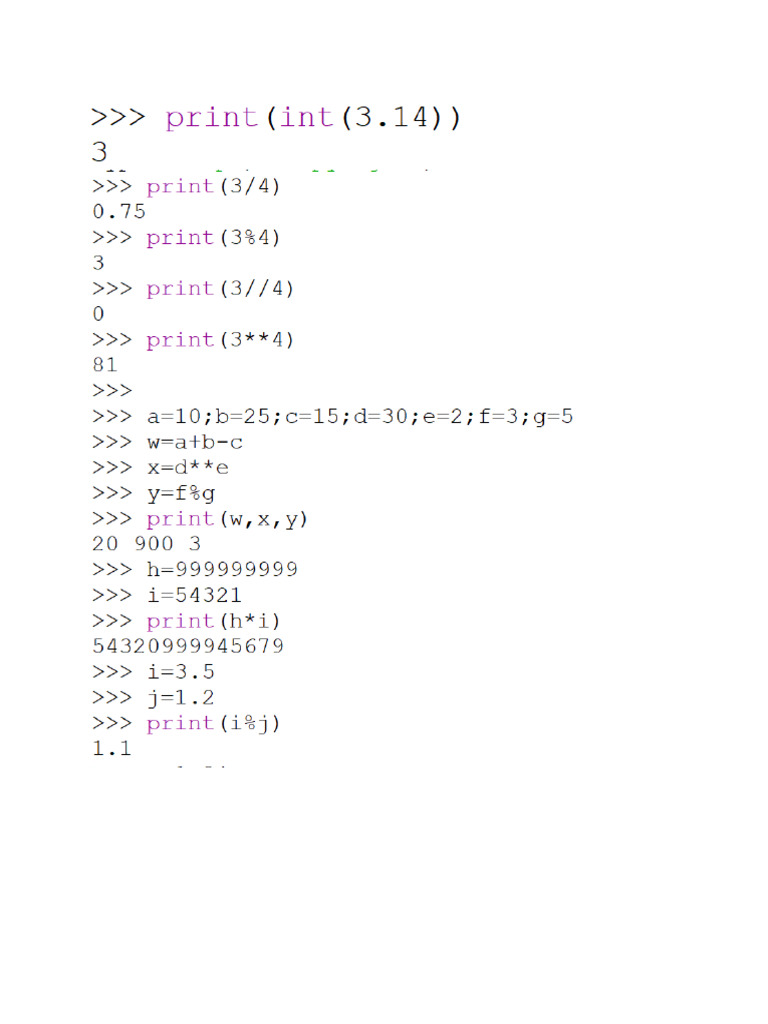 Python basic codes | PDF