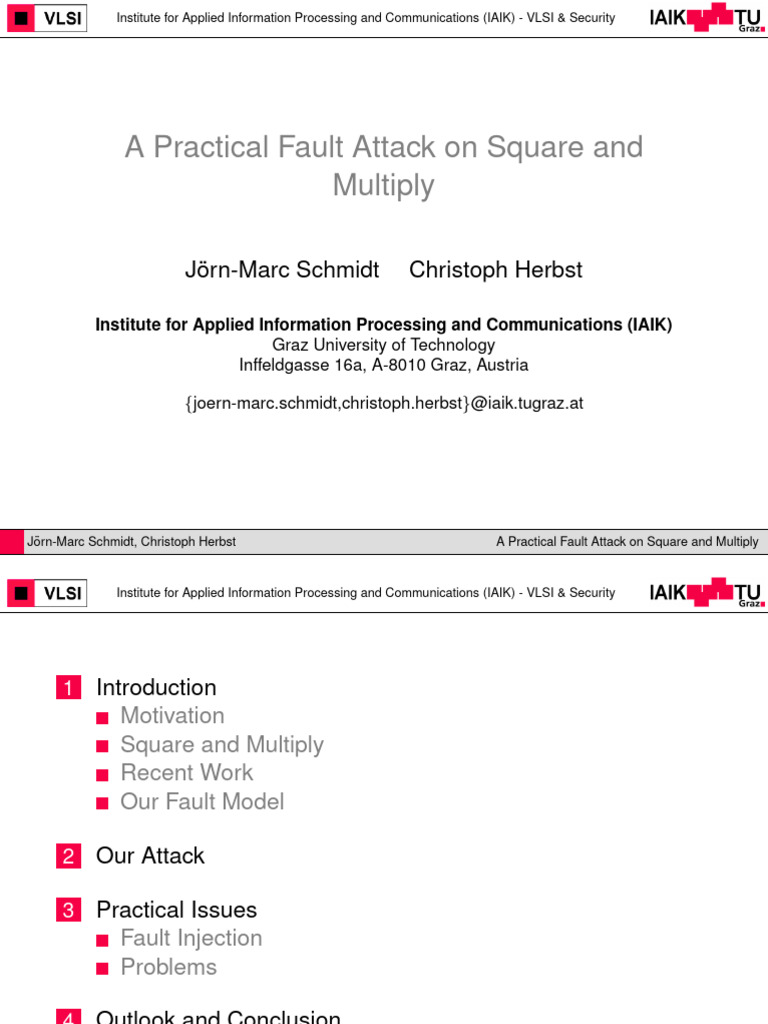 A Practical Fault Attack On Square and Multiply | PDF | Applied ...