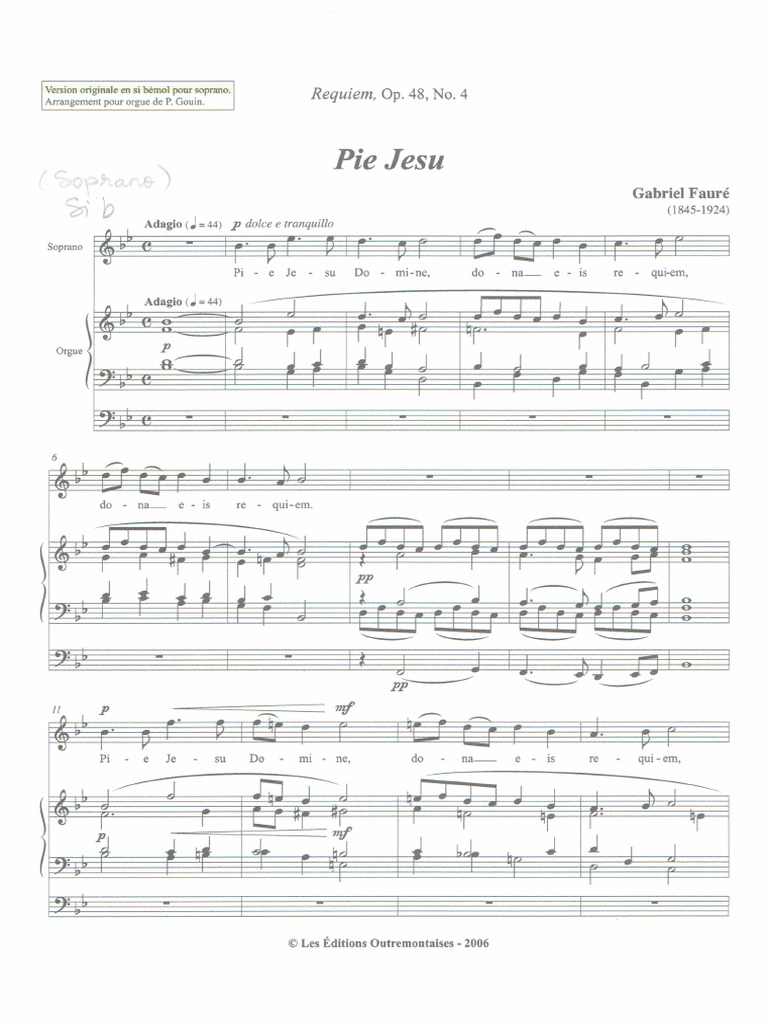 FAURE Requiem Pie Jesu Soprano PDF