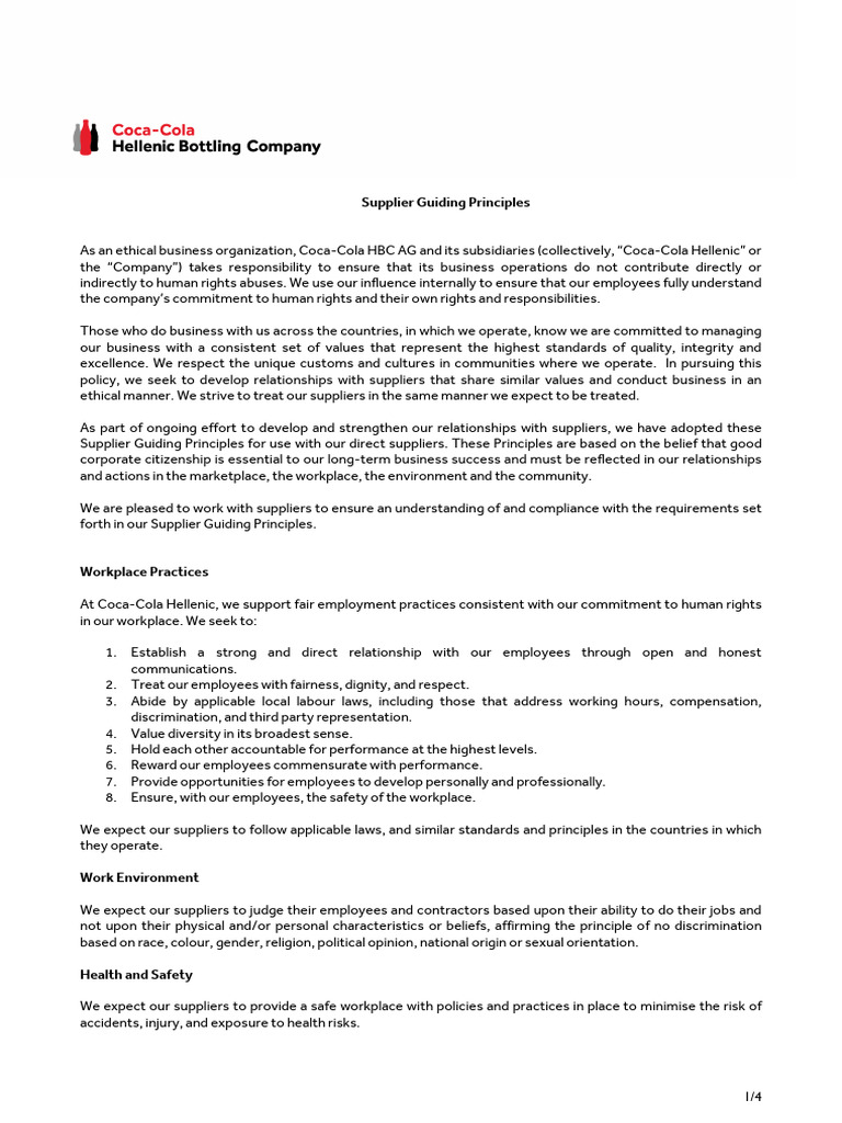 Coca-Cola HBC SGP - May 2022 - ENG | PDF | Labour Law | Employment