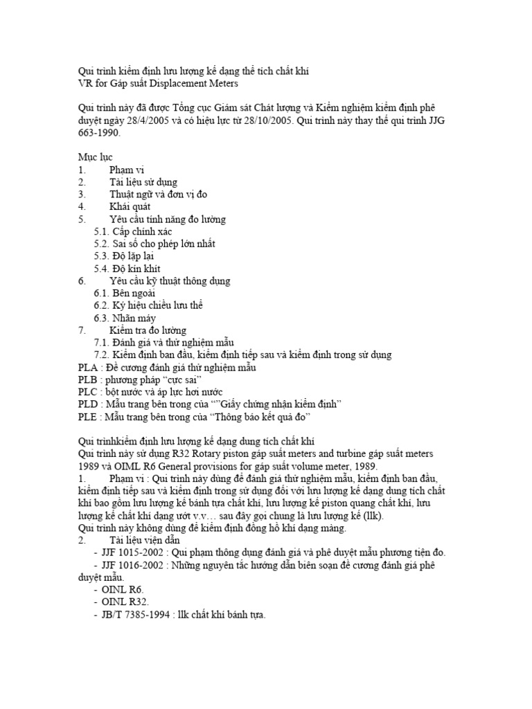 Qui Trinh Luu Luong Ke Dang the Tich Chat Khi | PDF