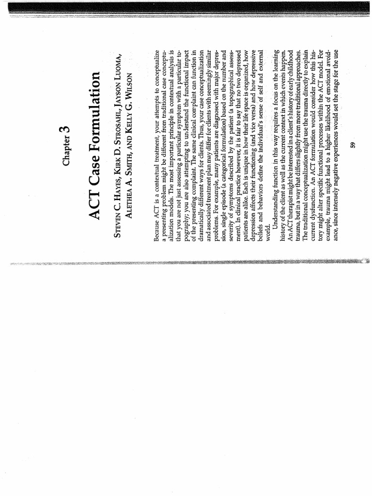 Chapter 3-ACT CASE FORMULATION | PDF