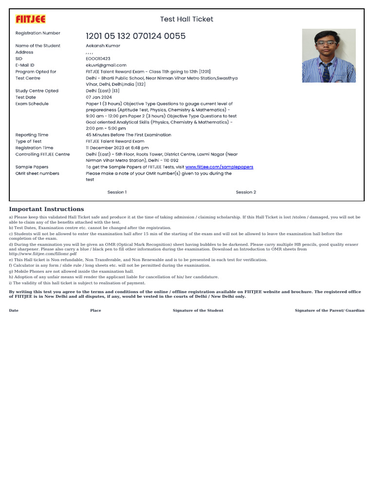 Date Place Signature