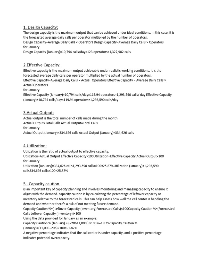 Call Center Capacity Planning Insights | PDF | Service Level Agreement ...