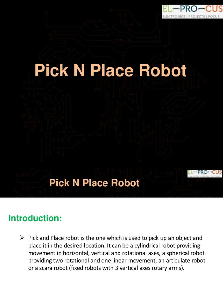 RF Based Pick and Place Robotic Arm | PDF