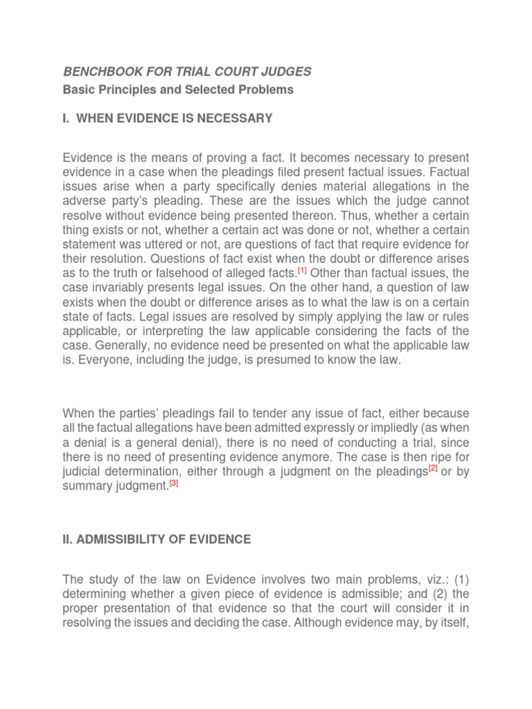 Benchbook For Trial Court Judges | PDF | Evidence (Law) | Cross Examination