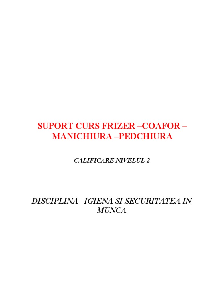 Suport Curs Igiena in Salon | PDF